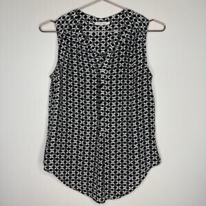 41 Hawthorn Womens Silk Top Small Black Sleeveless Office Career Sleeveless